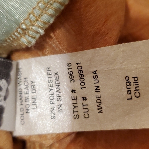 Marcia's Active Wear Child Large Skirt Orange Green Tie Waist Layered Skirt - Picture 7 of 7